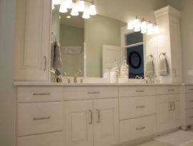 Double sink vanity with lots of storage space