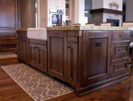 Large kitchen island with farm sink