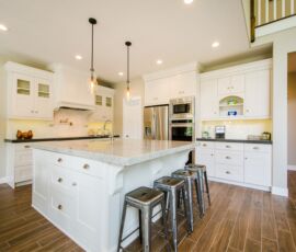 White craftsman kitchen with large island