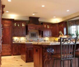 Alder kitchen with great carvings and two islands