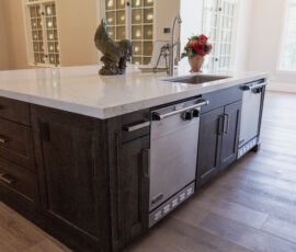 dark island in kitchen