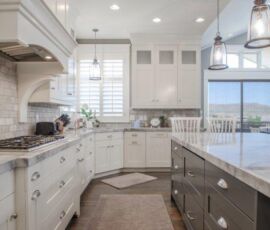 lovely white and gray kitchen