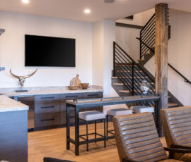 quarter sawn oak modern wet bar