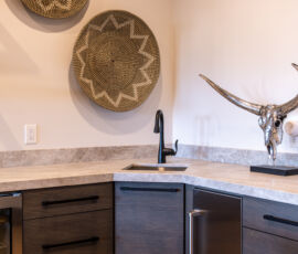 quarter sawn oak modern wet bar